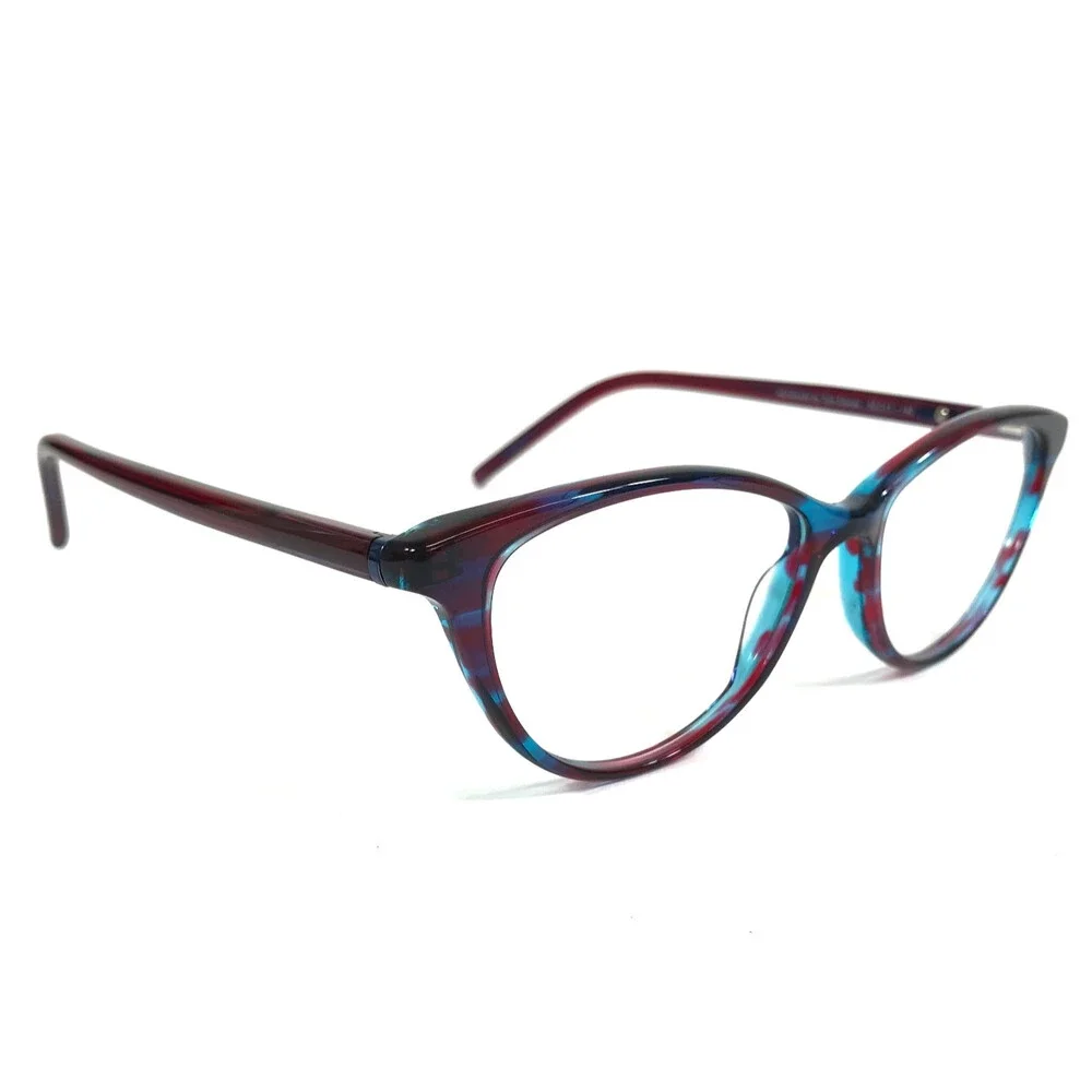 Tom Davies Eyeglasses Frames TD760 Col. 1018 Blue Purple Red Horn 50-15-140